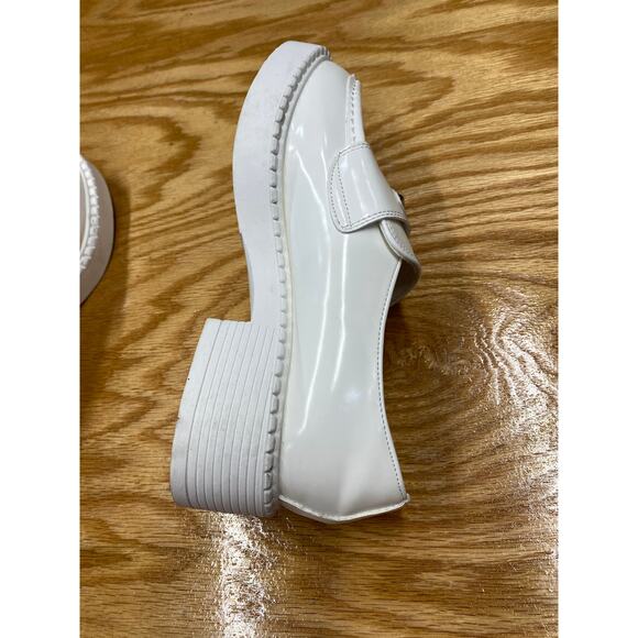 Prada Spazzolato Logo Platform Leather Loafers size 38 NWOB - Picture 9 of 10